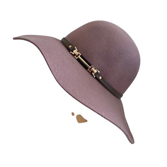 NWOT House of Harlow 1960 Mauve 1005 Wool Floppy Hat w/ Band Retro Glam Western main image 7